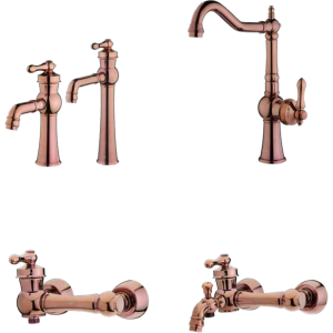 شیرالات آویسا مدل آدریانا رزگلد براق ست 4 تیکه دارای 5 سال گارانتی طلایی