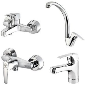 شیرآلات آویسا مدل اکو کروم ست 4 تیکه دارای 5 سال گارانتی طلایی