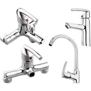 شیرآلات آویسا مدل لایت کروم ست 4 تیکه دارای 5 سال گارانتی طلایی