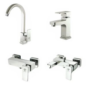 شیرآلات آویسا مدل اسموت کروم ست 4 تیکه دارای 5 سال گارانتی طلایی